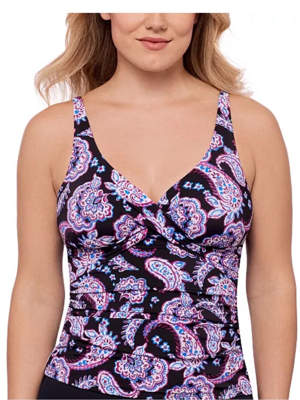 Swim Solutions Paisley Print Tankini Top